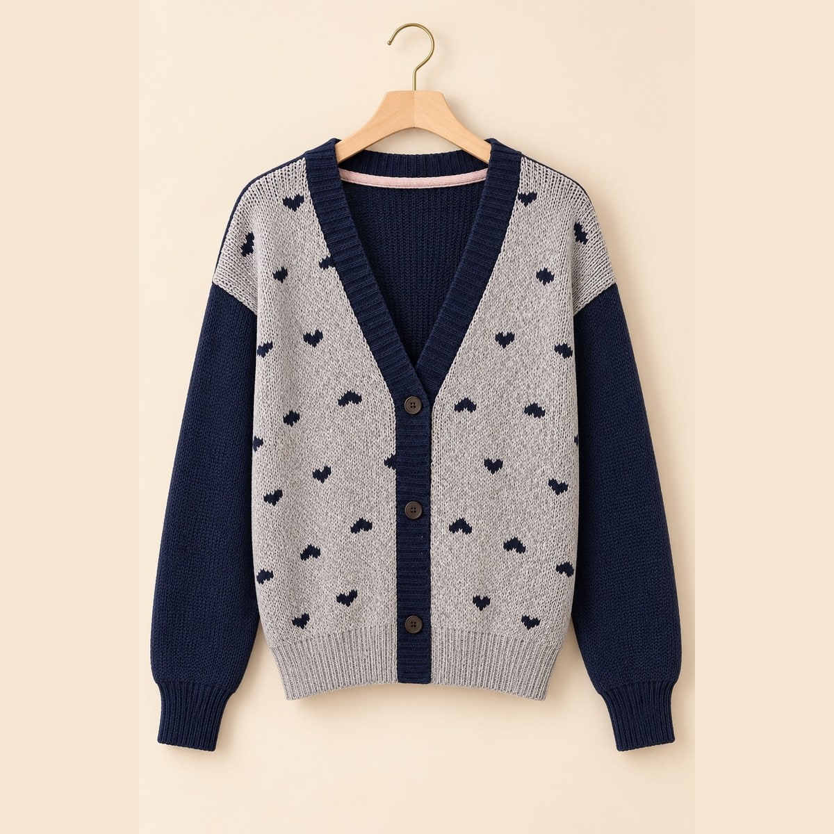 Cardigan Rajut Love Abu Navy