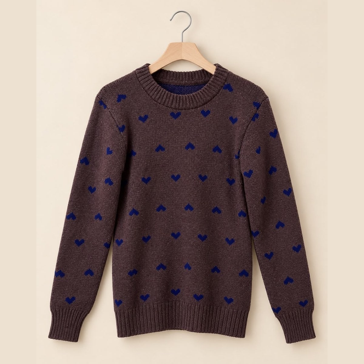 Sweater Rajut Love Coklat